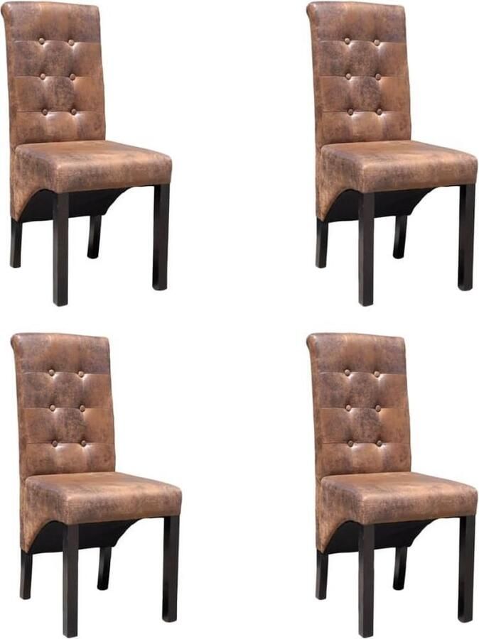 Vida XL Eetkamerstoelen 4 st kunstleer bruin SKU: V270553