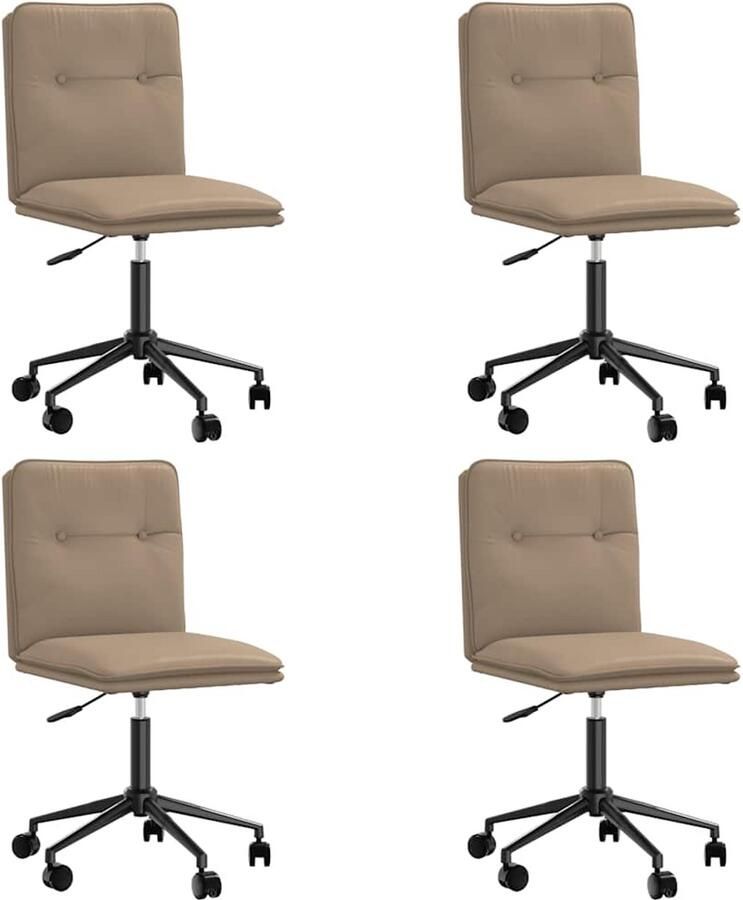 VidaXL Eetkamerstoelen 4 st kunstleer cappuccino