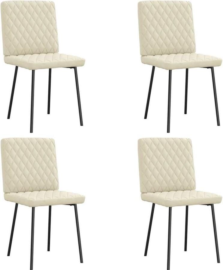 VidaXL Eetkamerstoelen 4 st kunstleer crèmekleurig
