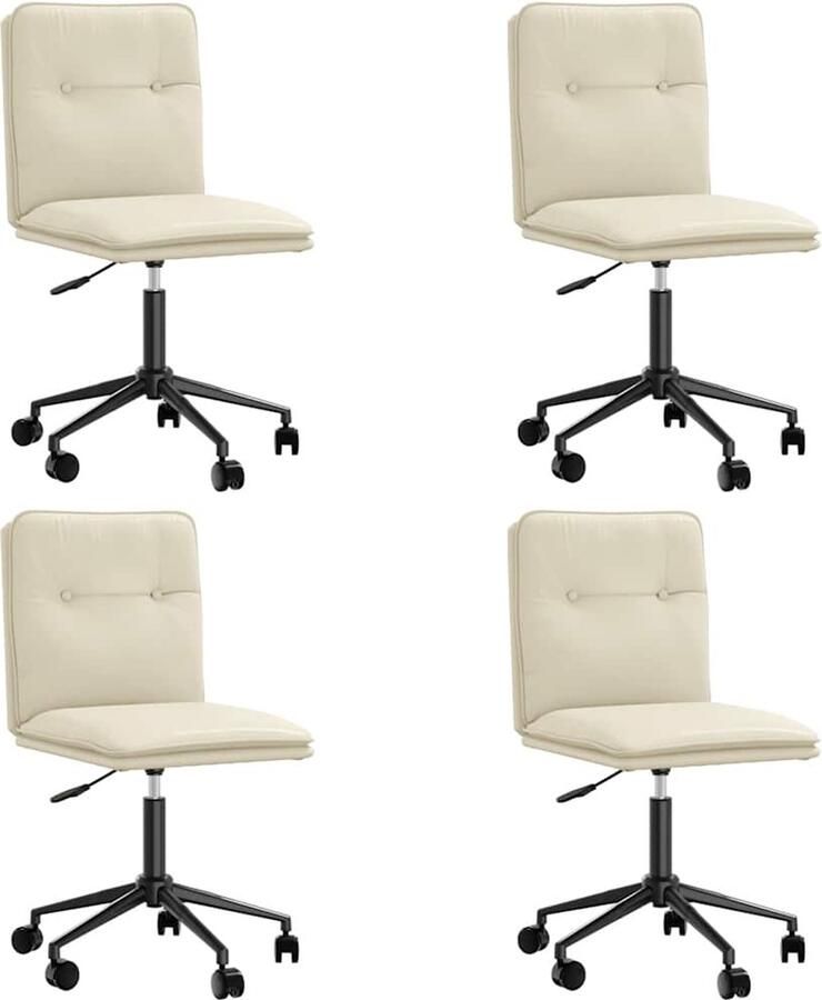 VidaXL Eetkamerstoelen 4 st kunstleer crèmekleurig