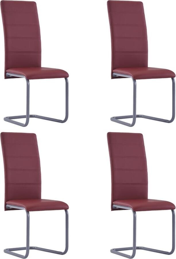 VidaXL Eetkamerstoelen 4 st kunstleer rood