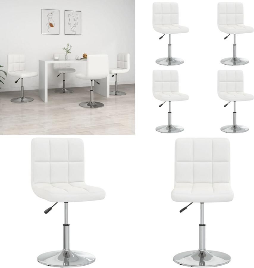 VidaXL Eetkamerstoelen 4 st kunstleer wit