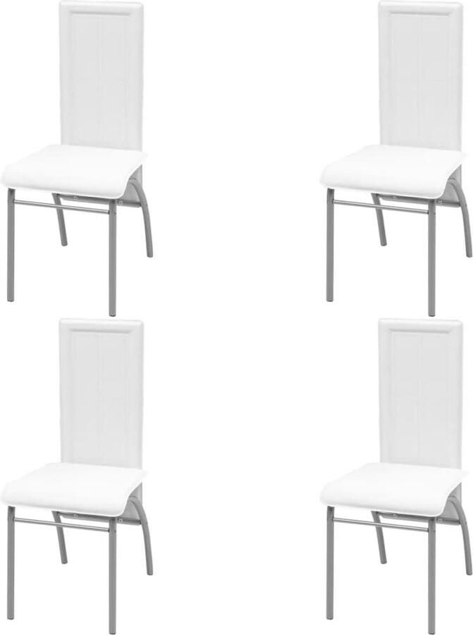 VidaXL -Eetkamerstoelen-4-st-kunstleer-wit