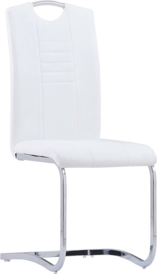 VidaXL Eetkamerstoelen Kunstleer Wit Set van 4 Zwevende Eetkamerstoelen Set Kunstleder Meubels Witte Eetkamerstoelen Moderne Eetkamerstoelen