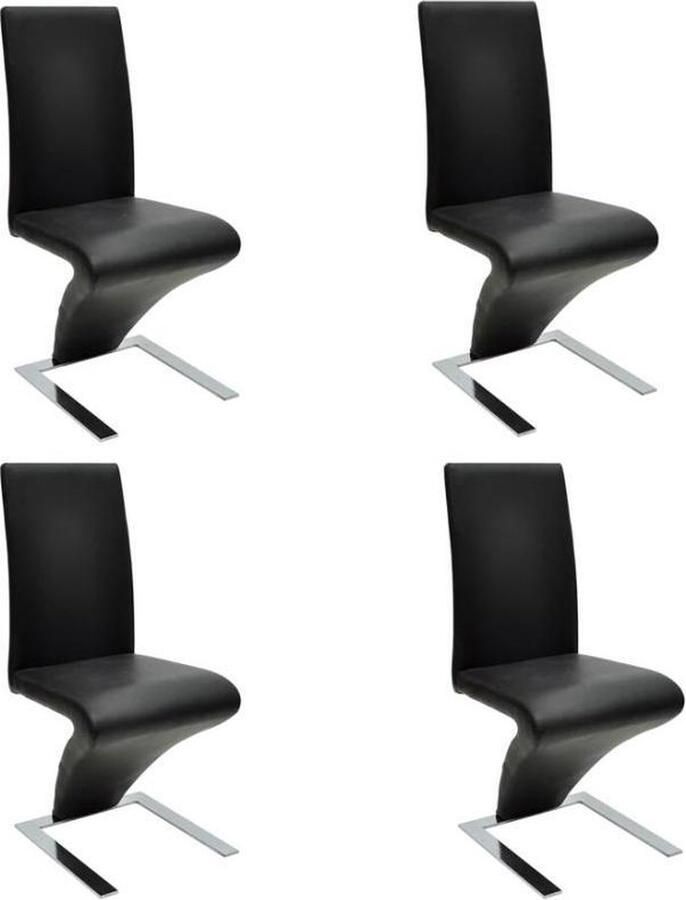 Vida XL Eetkamerstoelen 4 st kunstleer zwart SKU: V160183 - Foto 5