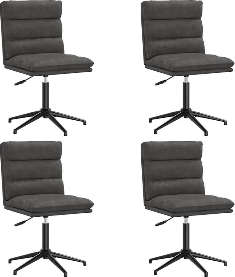 VidaXL Eetkamerstoelen 4 stuks Kunstleer Zwart Eettafelstoel Eetkamerstoel Kunstleder Stoel Moderne Stoel Zwarte Stoel - Foto 2