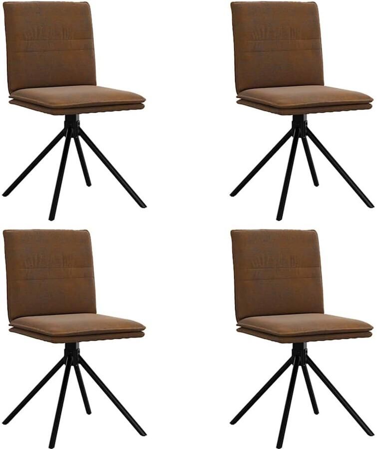 VidaXL Eetkamerstoelen 4 st kunstsuède bruin