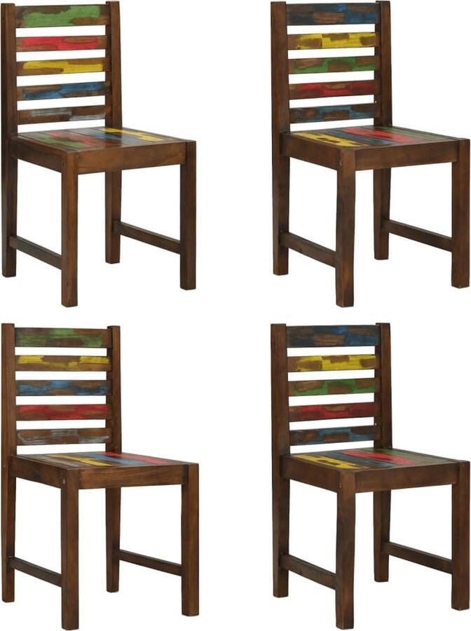 Vida XL vidaXL Eetkamerstoelen 4 st massief gerecycled hout-VXL-326180