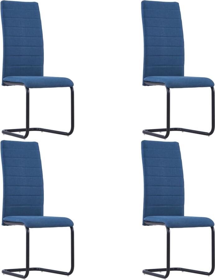 VidaXL Eetkamerstoelen 4 st stof blauw