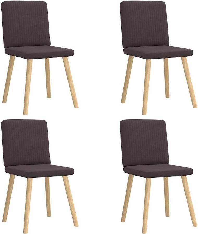 VidaXL Eetkamerstoelen 4 st stof donkerbruin