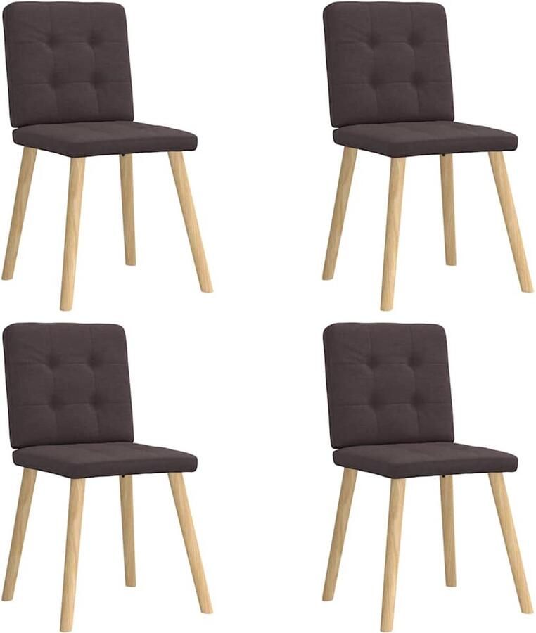 VidaXL Eetkamerstoelen 4 st stof donkerbruin