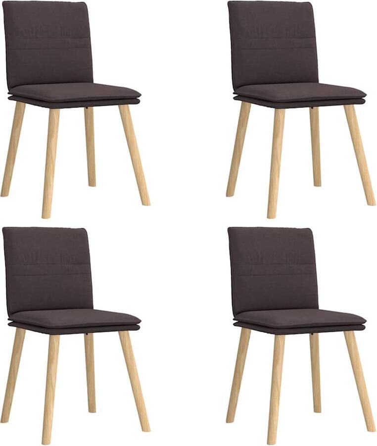 VidaXL Eetkamerstoelen 4 st stof donkerbruin
