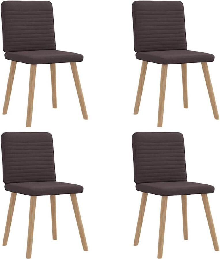 VidaXL Eetkamerstoelen 4 st stof donkerbruin