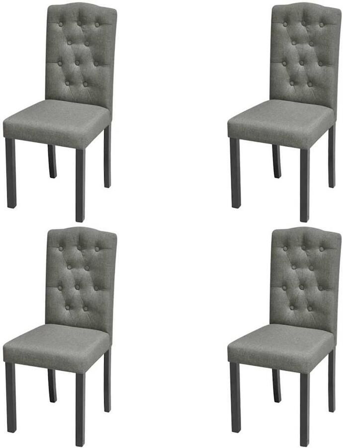 Vida XL vidaXL Eetkamerstoelen 4 st stof grijs-VXL-242224 - Foto 2