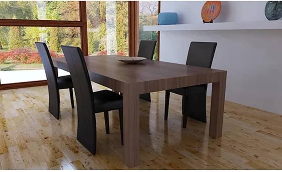 VidaXL Eetkamerstoelen 4 stuks Kunstleer Donkerbruin Eettafel Stoelen Eetkamerstoelen Kunstleder Meubilair Bruine Stoelen Moderne Stoelen Set Van 4 Stoelen Comfortabele Stoelen - Foto 2