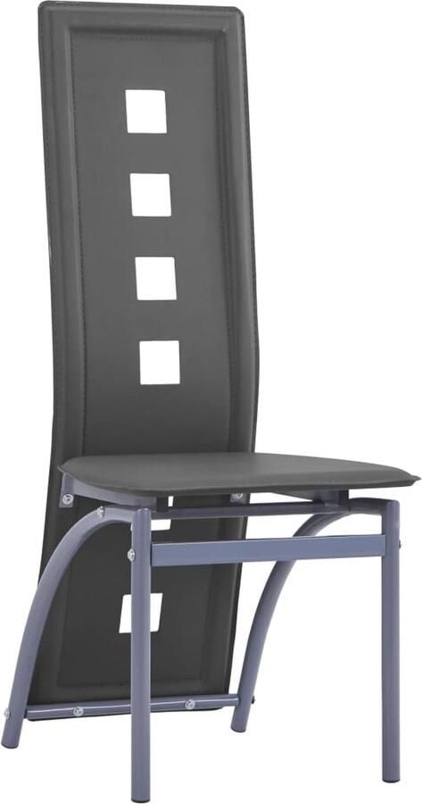 VidaXL Eetkamerstoelen 4 stuks Kunstleer Grijs Eetkamerstoelen Keukenstoelen Kunstleder Meubels Grijze Stoelen Design Stoelen Comfortabele Stoelen Set Van Vier