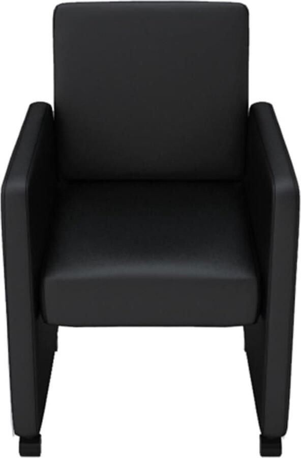 VidaXL Eetkamerstoelen 4 stuks Kunstleer Zwart Eettafelstoel Eetkamerstoel Salontafelstoel Kunstleren Stoel Zwarte Stoel Comfortabele Stoel Elegante Stoel Moderne Stoel