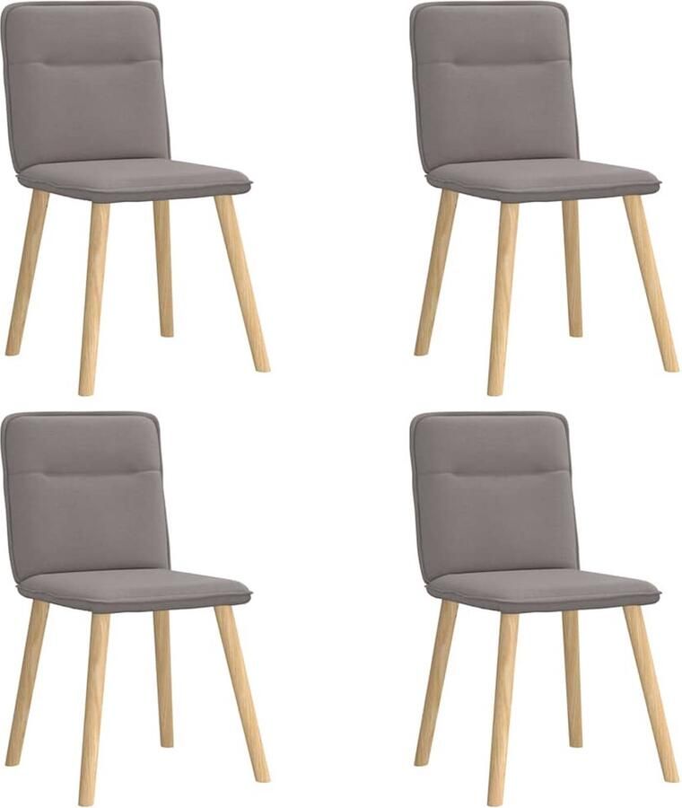 VidaXL Eetkamerstoelen 4 stuks Taupe Draaibaar Eetzit Eetkamerstoel Taupe Stoffen Stoel Comfortabele Stoel