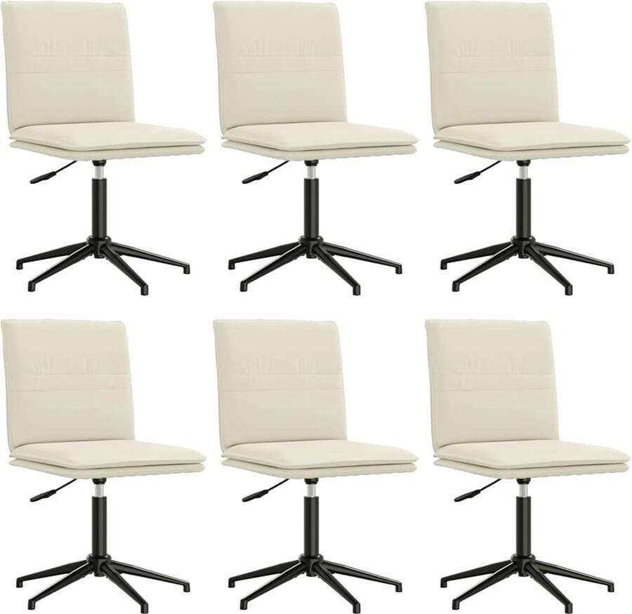 VidaXL Eetkamerstoelen 6 st fluweel crÃ¨mekleurig - Foto 2