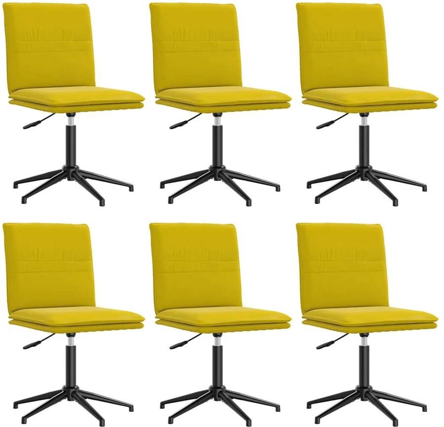 VidaXL Eetkamerstoelen 6 st fluweel geel