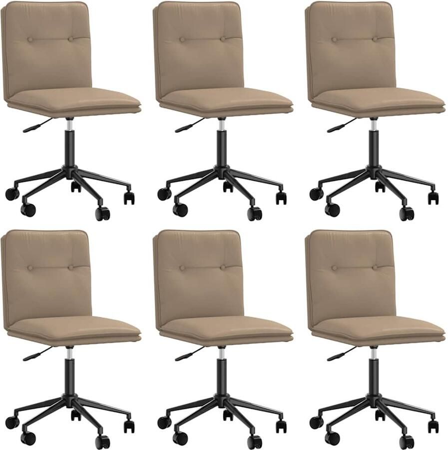 VidaXL Eetkamerstoelen 6 st kunstleer cappuccino