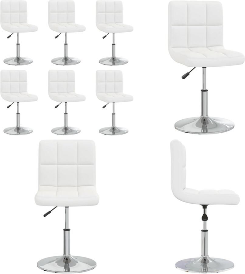 VidaXL Eetkamerstoelen 6 st kunstleer wit Eetkamerstoel Eetkamerstoelen Dinerstoel Dinerstoelen