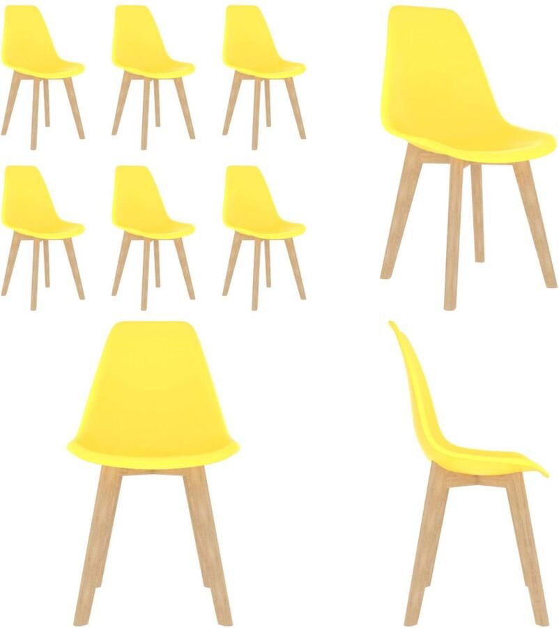 VidaXL Eetkamerstoelen 6 st kunststof geel Eetkamerstoel Eetkamerstoelen Keukenstoel Keukenstoelen