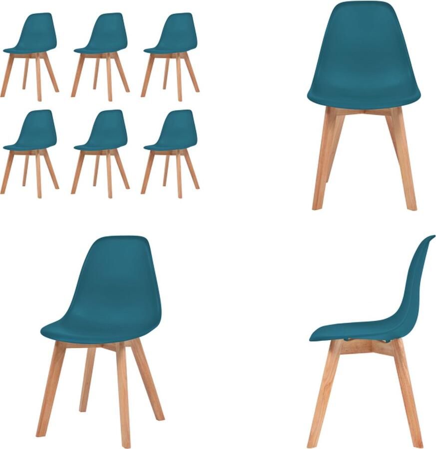 VidaXL Eetkamerstoelen 6 st kunststof turquoise Eetkamerstoel Eetkamerstoelen Bijzetstoel Bijzetstoelen