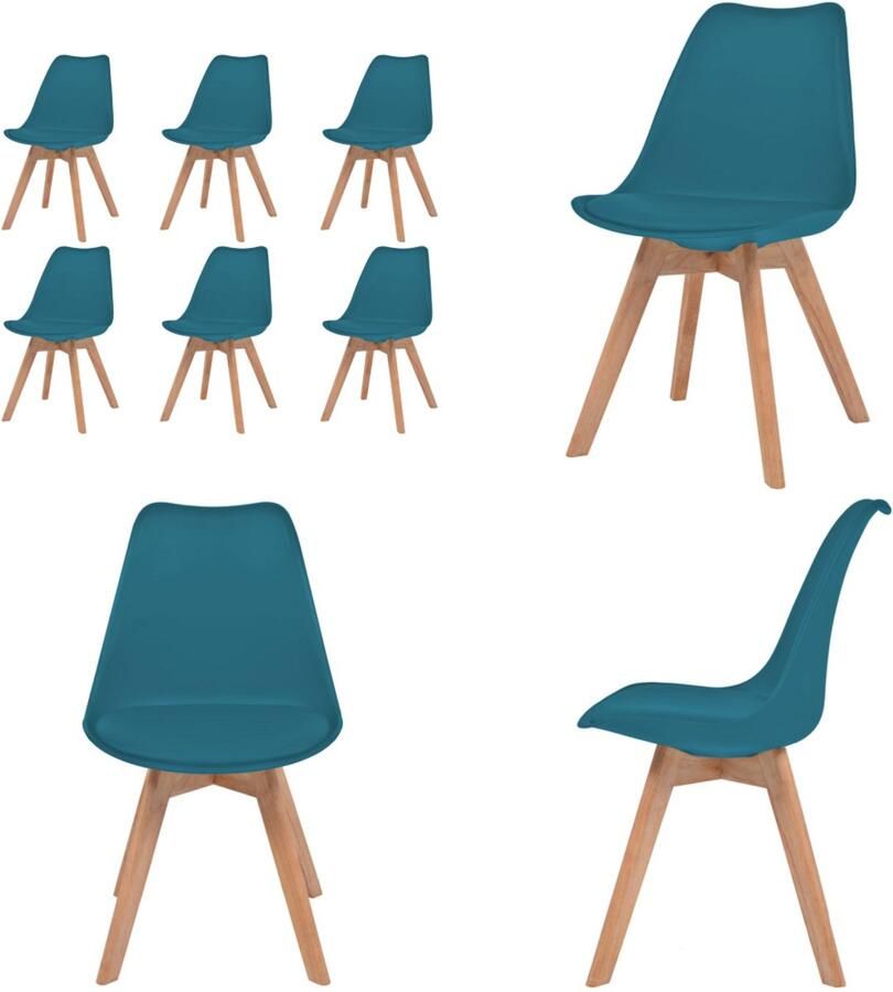VidaXL Eetkamerstoelen 6 st kunststof turquoise Eetkamerstoel Eetkamerstoelen Bijzetstoel Bijzetstoelen