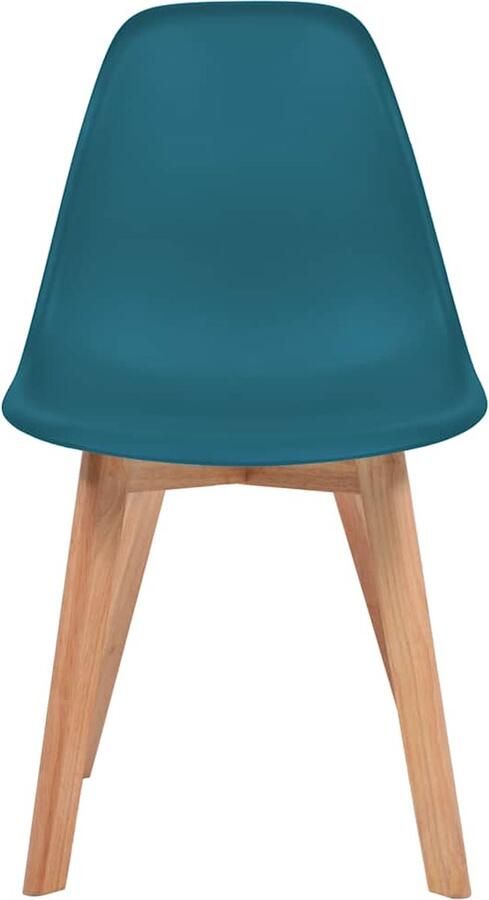 VidaXL Eetkamerstoelen 6 st kunststof turquoise Eetkamerstoelen Turkoois Meubilair Salontafel Dining Chairs Plastic Furniture Wooden Legs