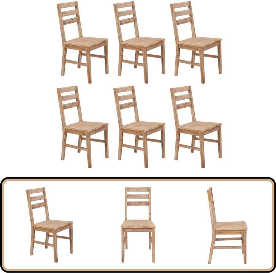 VidaXL Eetkamerstoelen 6 st massief acaciahout Eetkamerstoelen Acacia Meubels Bruine Stoelen Design Stoelen Comfortabele Stoelen - Foto 2