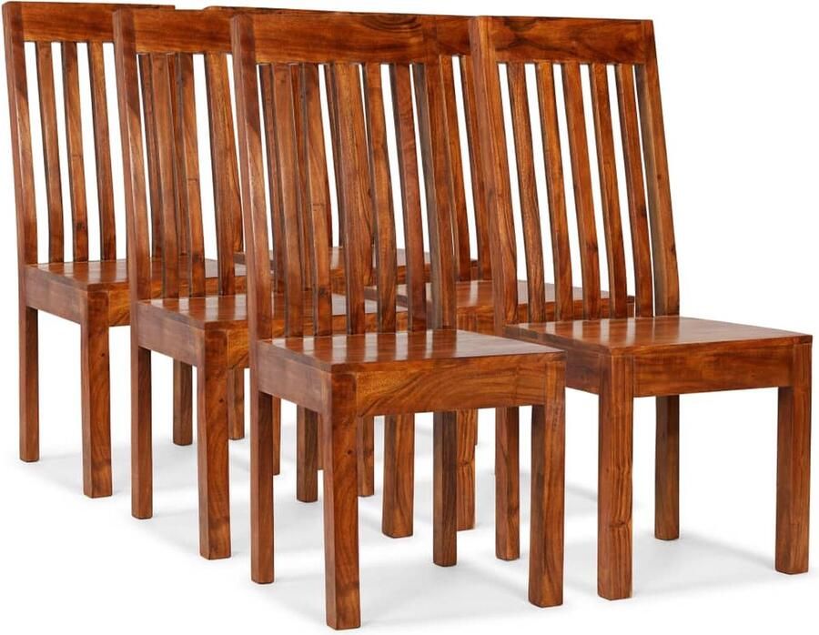 VidaXL Eetkamerstoelen 6 st massief hout modern Eetkamerstoelen Acacia Meubels Bruine Stoelen Vintage Stoelen Moderne Stoelen Dining Chairs Wooden Furniture Solid Wood Chairs - Foto 2