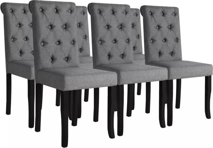 VidaXL -Eetkamerstoelen-6-st-stof-donkergrijs - Foto 4