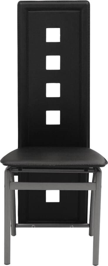 VidaXL Eetkamerstoelen 6 st zwart kunstleer Eettafel Stoelen Eetkamerstoelen Zwarte Stoelen Kunstleder Stoelen Metalen Stoelen
