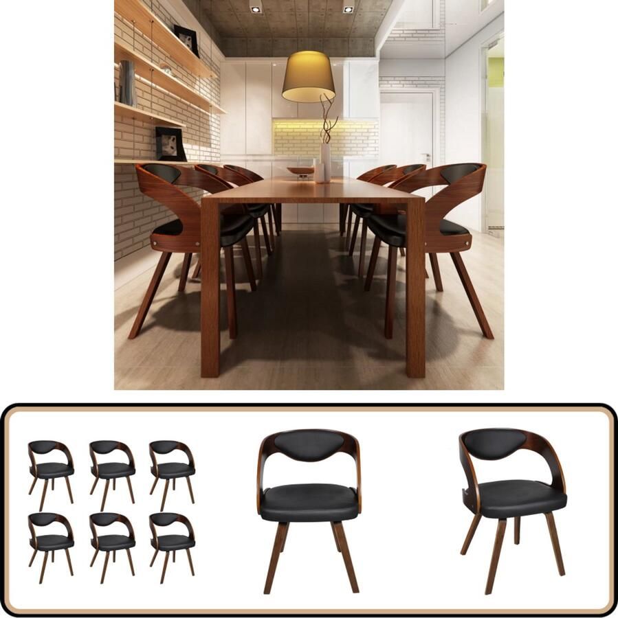 VidaXL Eetkamerstoelen 6 stuks Kunstleer Bruin Eetkamerstoel Kunstleder Bruine Eetkamerstoel Moderne Eetkamerstoel Luxe Eetkamerstoel Set Van 6 Stoelen