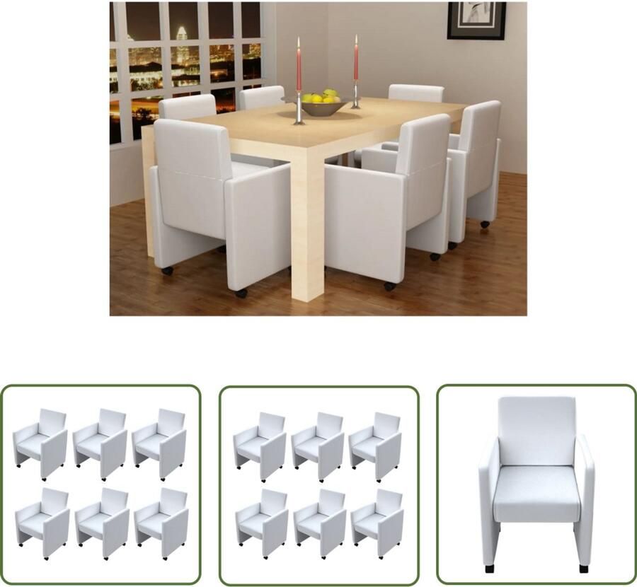VidaXL Eetkamerstoelen 6 stuks Kunstleer Wit Eetkamerstoelen Witte Stoelen Kunstleder Stoelen Ergonomische Stoelen Comfortabele Stoelen Dining Chairs White Chairs Faux Leather Chairs Ergonomic Chairs Comfortable Chairs