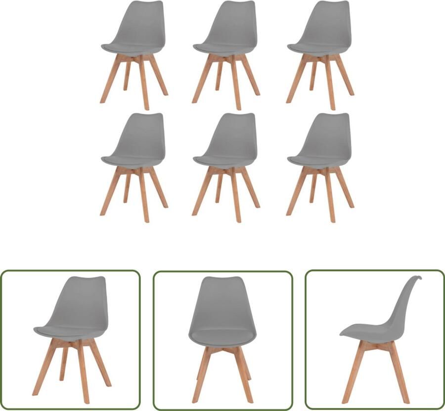 VidaXL Eetkamerstoelen 6 stuks Kunststof Grijs Eettafelstoelen Eetkamerstoelen Salontafels Meubilair Huishoudelijk Benodigdheden Kunststoffen Stoelen Grijze Stoelen Comfortabele Stoelen Stijlvolle Stoelen Set Van Zes Stoelen