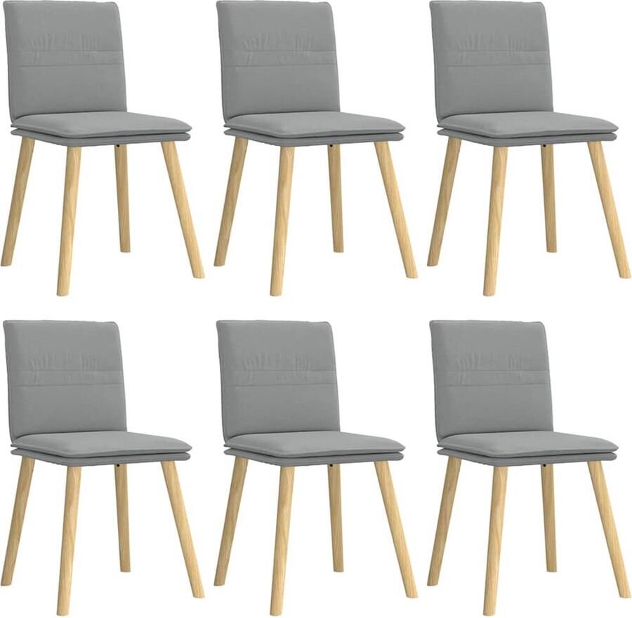 VidaXL Eetkamerstoelen 6 stuks Lichtgrijs Eettafelstoel Eetkamerstoel Comfortabele Stoel Luxe Stoel Modern Meubilair - Foto 2