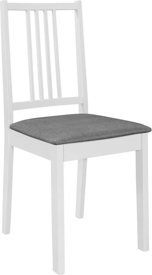 VidaXL Eetkamerstoelen 6 stuks Massief hout Wit Eetkamerstoelen Eetkamersets Massieve Houten Meubels Witte Meubels Grijze Meubels