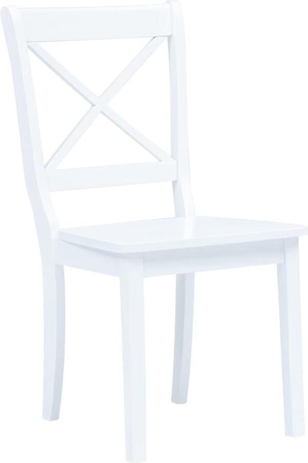 VidaXL Eetkamerstoelen 6 stuks Massief rubberwood Eetkamerstoelen Houten Stoelen Witte Stoelen Rubberwood Meubels Comfortabele Stoelen Dining Chairs Salontafel Interieurdecoratie Woondecoratie