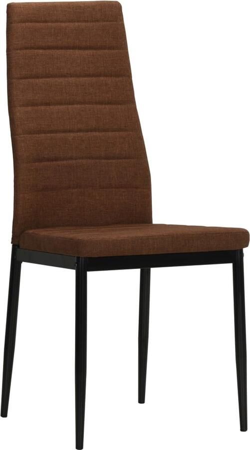 VidaXL Eetkamerstoelen 6 stuks Stof Bruin Eettafelstoelen Eetkamerstoelen Bruine Stoelen Moderne Stoelen Comfort Stoelen Stof Stoelen Houten Poten Stoelen Luxe Stoelen Set Van 6 Stoelen Salon Meubels Binnenmeubilair