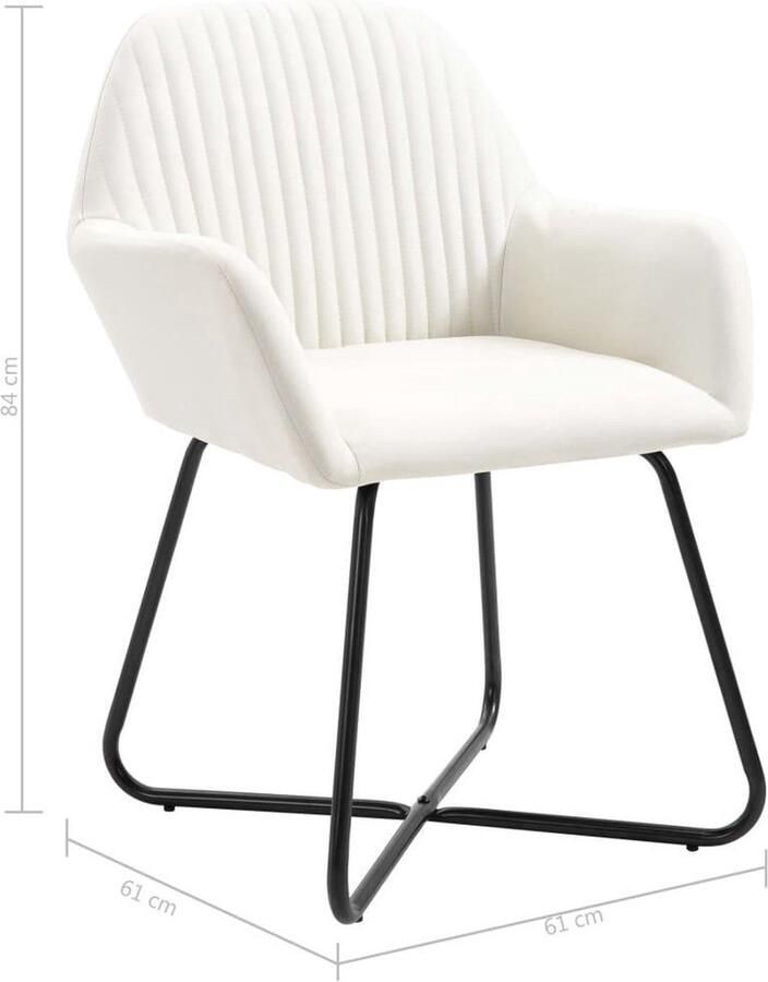 VidaXL Eetkamerstoelen 6 Stuks Stof crèmekleurig Eetkamerstoelen Creme Meubels Design Stoelen Luxe Stoelen Comfortabele Stoelen Set Van 6 Stoelen - Foto 2