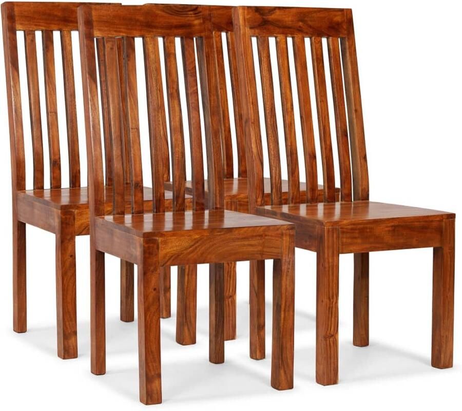 VidaXL Eetstoel Eetstoelen Eetkamerstoel Eetkamerstoelen modern hout met sheesham afwerking 4 st
