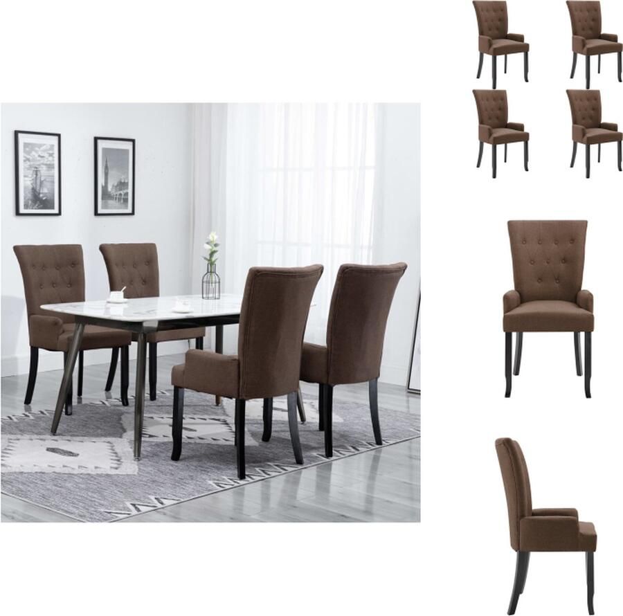 VidaXL eetkamerstoelen bruin 54 x 56 x 106 cm ergonomisch ontworpen Eetkamerstoel