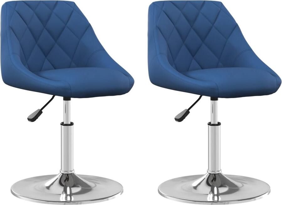 VidaXL -Eetkamerstoelen-draaibaar-2-st-fluweel-blauw - Foto 5