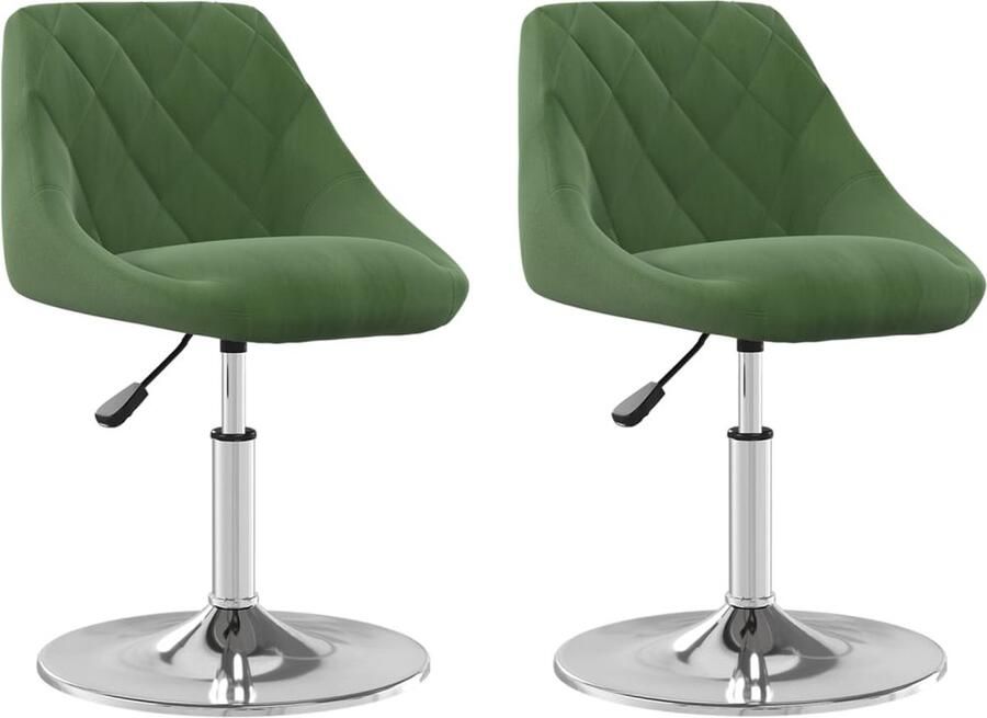 VidaXL Eetkamerstoelen Draaibaar Fluweel 2 stuks