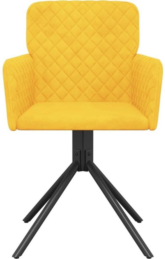 VidaXL -Eetkamerstoelen-draaibaar-2-st-fluweel-geel - Foto 2