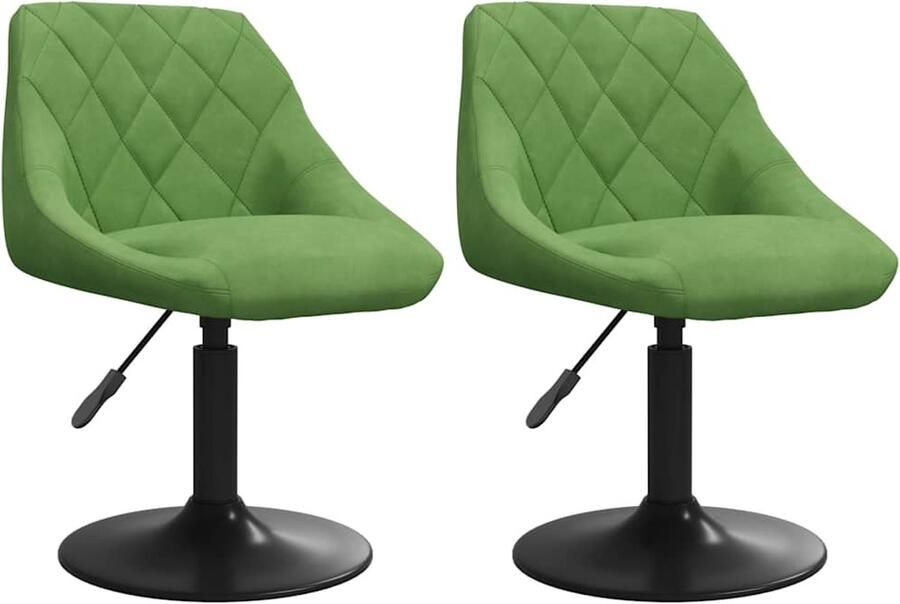 VidaXL -Eetkamerstoelen-draaibaar-2-st-fluweel-lichtgroen - Foto 2