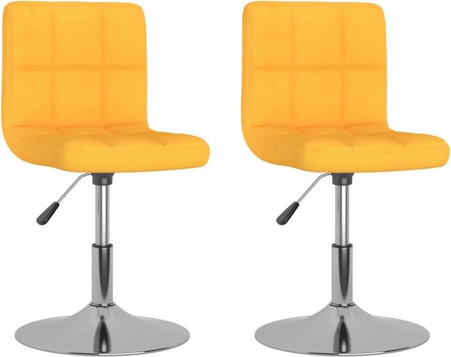 The Living Store Eetkamerstoelen draaibaar 2 st stof geel Draaibare Eetkamerstoel Eetkamerstoelen Geel Design Eetkamerstoel Comfortabele Eetkamerstoel Trendy Eetkamerstoel - Foto 2