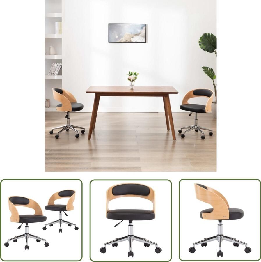 VidaXL Eetkamerstoelen Draaibaar 2 Stuks Zwart Eetkamerstoelen Zwarte Eetkamerstoelen Draaibare Eetkamerstoelen Comfortabele Eetkamerstoelen Ergonomische Eetkamerstoelen Kunstleder Eetkamerstoelen